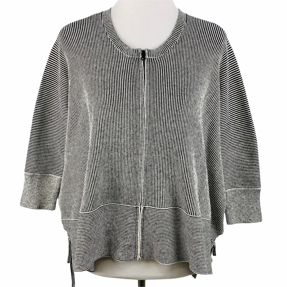 Cabi Sweater Size Small 3526 Cupid's Cardi Full Zip Cardigan Striped Womens